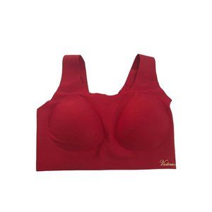 Victoria's Secret Red No-Show Sports Bra Gold logo XS-Medium 30C-36B Cup